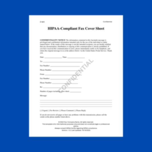HIPAA-Compliant Fax Cover Sheet Template