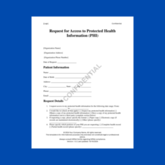 Request for Access to Protected Health Information (PHI) Template